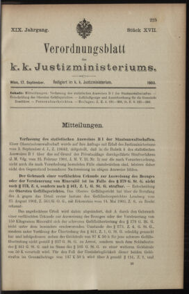 Verordnungsblatt des K.K. Justizministeriums 19030917 Seite: 1