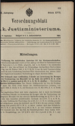 Verordnungsblatt des K.K. Justizministeriums 19030917 Seite: 9