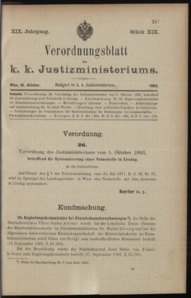 Verordnungsblatt des K.K. Justizministeriums