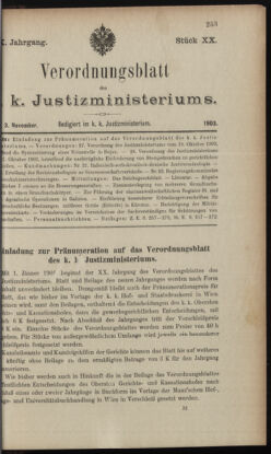 Verordnungsblatt des K.K. Justizministeriums 19031103 Seite: 21