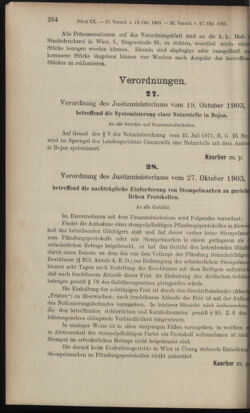 Verordnungsblatt des K.K. Justizministeriums 19031103 Seite: 22