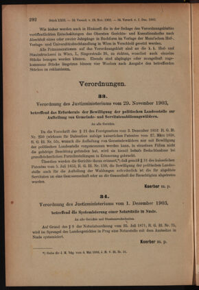 Verordnungsblatt des K.K. Justizministeriums 19031219 Seite: 2