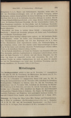 Verordnungsblatt des K.K. Justizministeriums 19031219 Seite: 23