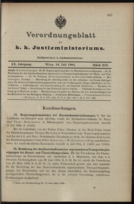 Verordnungsblatt des K.K. Justizministeriums