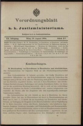 Verordnungsblatt des K.K. Justizministeriums