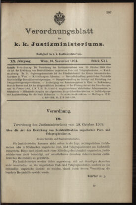 Verordnungsblatt des K.K. Justizministeriums