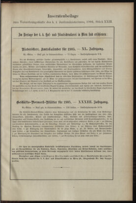 Verordnungsblatt des K.K. Justizministeriums 19041220 Seite: 15