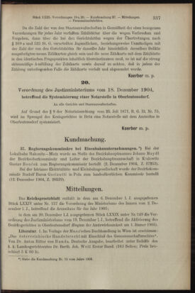 Verordnungsblatt des K.K. Justizministeriums 19041220 Seite: 7