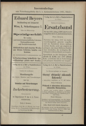 Verordnungsblatt des K.K. Justizministeriums 19050114 Seite: 19