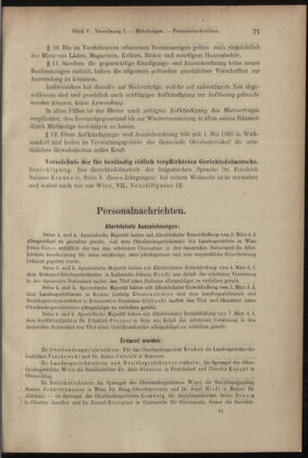 Verordnungsblatt des K.K. Justizministeriums 19050316 Seite: 9