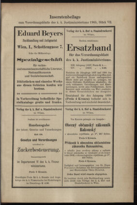 Verordnungsblatt des K.K. Justizministeriums 19050420 Seite: 19