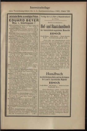 Verordnungsblatt des K.K. Justizministeriums 19050504 Seite: 23