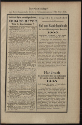 Verordnungsblatt des K.K. Justizministeriums 19050715 Seite: 27