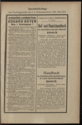 Verordnungsblatt des K.K. Justizministeriums 19050731 Seite: 7