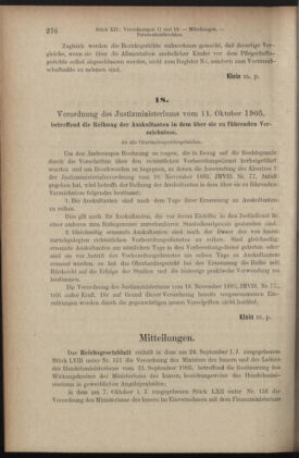 Verordnungsblatt des K.K. Justizministeriums 19051016 Seite: 2