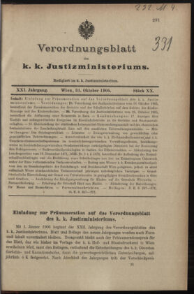 Verordnungsblatt des K.K. Justizministeriums