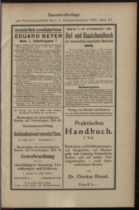 Verordnungsblatt des K.K. Justizministeriums 19051031 Seite: 19