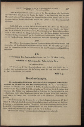 Verordnungsblatt des K.K. Justizministeriums 19051031 Seite: 7