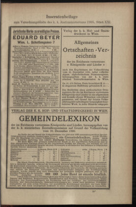 Verordnungsblatt des K.K. Justizministeriums 19051120 Seite: 11