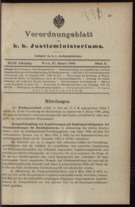 Verordnungsblatt des K.K. Justizministeriums