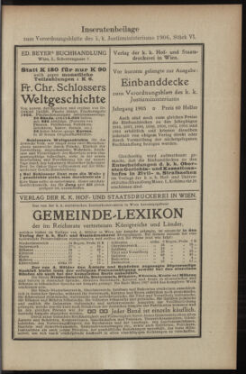 Verordnungsblatt des K.K. Justizministeriums 19060402 Seite: 15