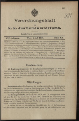 Verordnungsblatt des K.K. Justizministeriums