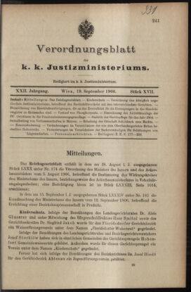 Verordnungsblatt des K.K. Justizministeriums