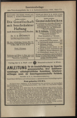 Verordnungsblatt des K.K. Justizministeriums 19061105 Seite: 11