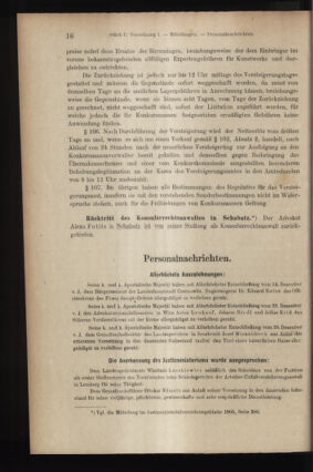 Verordnungsblatt des K.K. Justizministeriums 19070111 Seite: 16