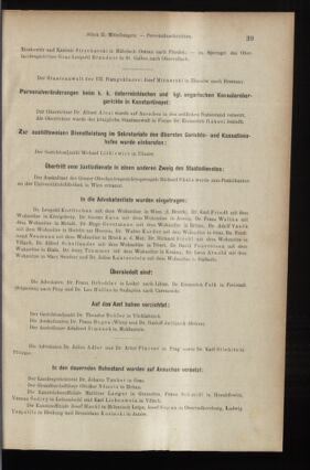 Verordnungsblatt des K.K. Justizministeriums 19070131 Seite: 19