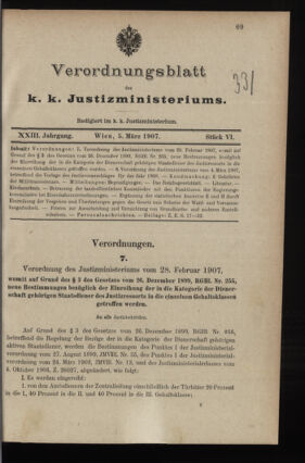 Verordnungsblatt des K.K. Justizministeriums