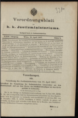 Verordnungsblatt des K.K. Justizministeriums