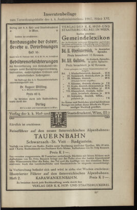 Verordnungsblatt des K.K. Justizministeriums 19070810 Seite: 19