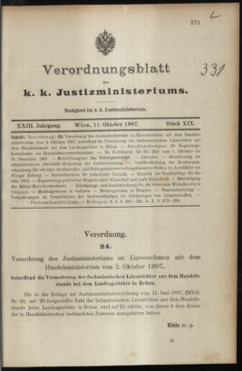 Verordnungsblatt des K.K. Justizministeriums