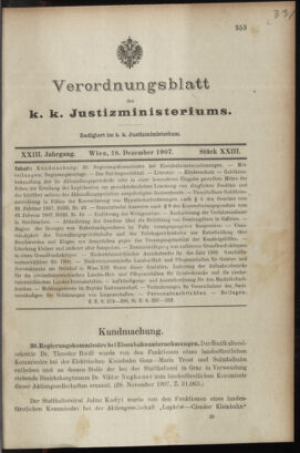 Verordnungsblatt des K.K. Justizministeriums