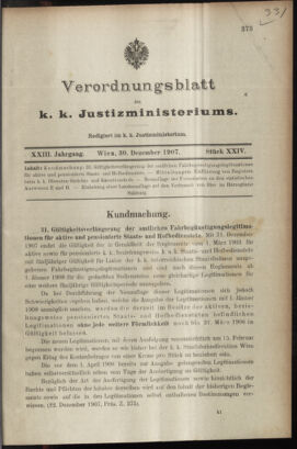 Verordnungsblatt des K.K. Justizministeriums