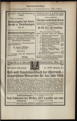 Verordnungsblatt des K.K. Justizministeriums 19080116 Seite: 39