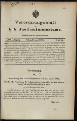 Verordnungsblatt des K.K. Justizministeriums