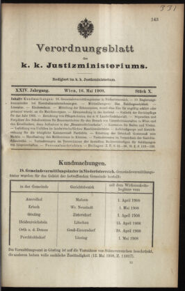 Verordnungsblatt des K.K. Justizministeriums