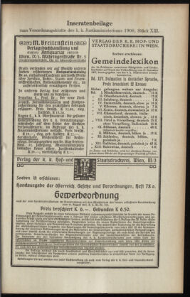 Verordnungsblatt des K.K. Justizministeriums 19080630 Seite: 23