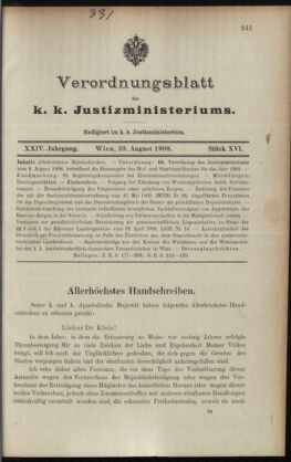 Verordnungsblatt des K.K. Justizministeriums