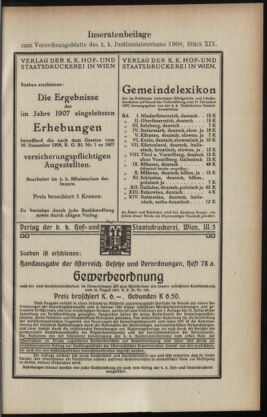 Verordnungsblatt des K.K. Justizministeriums 19081015 Seite: 23