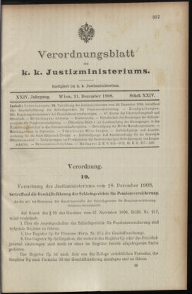 Verordnungsblatt des K.K. Justizministeriums 19081231 Seite: 1