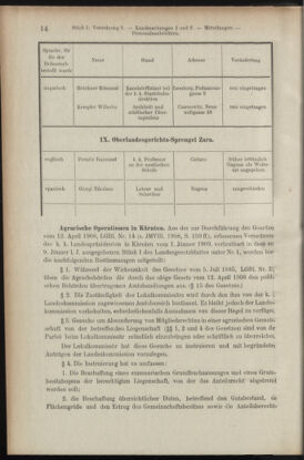 Verordnungsblatt des K.K. Justizministeriums 19090115 Seite: 14