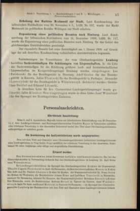 Verordnungsblatt des K.K. Justizministeriums 19090115 Seite: 17