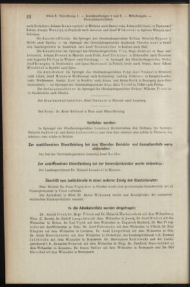 Verordnungsblatt des K.K. Justizministeriums 19090115 Seite: 22