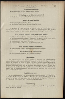 Verordnungsblatt des K.K. Justizministeriums 19090115 Seite: 23