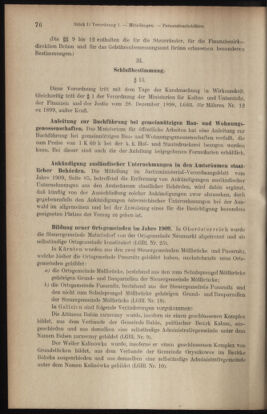 Verordnungsblatt des K.K. Justizministeriums 19100119 Seite: 76