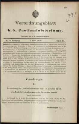 Verordnungsblatt des K.K. Justizministeriums