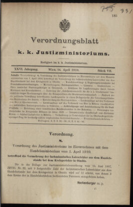 Verordnungsblatt des K.K. Justizministeriums